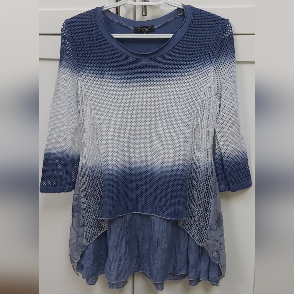 Papa Blue Ombre Tunic Top